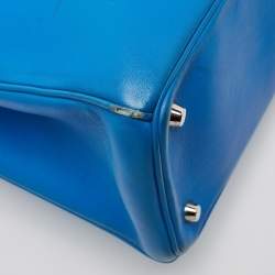 Pre Owned Dior Blue Leather Large Diorissimo Shopper Tote