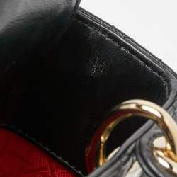 Pre Owned Dior Black Cannage Leather Small Lady Dior Bag