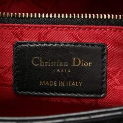 Pre Owned Dior Black Cannage Leather Small Lady Dior Bag