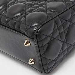 Pre Owned Dior Black Cannage Leather Small Lady Dior Bag