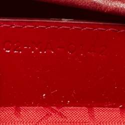 Pre Owned Dior Red Cannage Patent Leather Large Lady Dior Tote