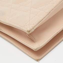 Pre Owned Dior Beige Cannage Leather Lady Dior Chain Clutch