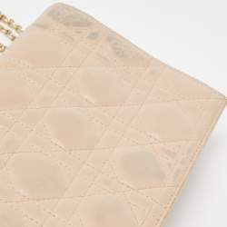 Pre Owned Dior Beige Cannage Leather Lady Dior Chain Clutch