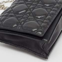 Dior Black Cannage Leather Lady Dior Chain Clutch