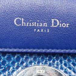 Pre Owned Dior Blue Python Mini Be Dior Top Handle Bag