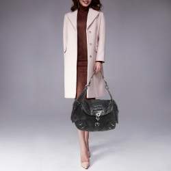 Pre Owned Dior Black Python Limited Edition 096 Rebelle Hobo