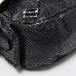 Pre Owned Dior Black Python Limited Edition 096 Rebelle Hobo