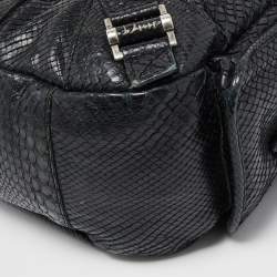Pre Owned Dior Black Python Limited Edition 096 Rebelle Hobo