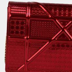 Pre Owned Dior Red Micro Cannage WOC Diorama Bag