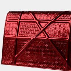 Pre Owned Dior Red Micro Cannage WOC Diorama Bag