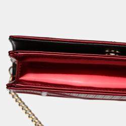 Pre Owned Dior Red Micro Cannage WOC Diorama Bag