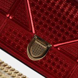 Pre Owned Dior Red Micro Cannage WOC Diorama Bag