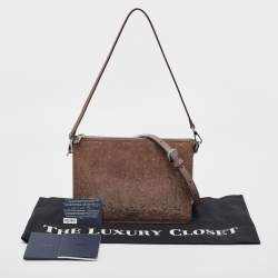 Pre Owned Dior Mauve Oblique Gravity Patent Leather Boxy Bag