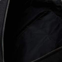 Pre Owned Dior Black Oblique Nylon and Croc Patent Leather Ethnic Braided Bag