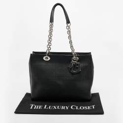 Pre Owned Dior Black Cannage Leather Medium Ultradior Tote