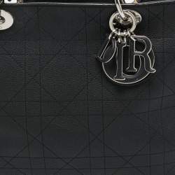 Pre Owned Dior Black Cannage Leather Medium Ultradior Tote