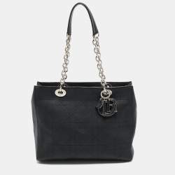 Pre Owned Dior Black Cannage Leather Medium Ultradior Tote