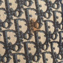 Christian Dior Blue Oblique Canvas Vintage Boston Bag