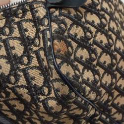 Christian Dior Blue Oblique Canvas Vintage Boston Bag