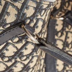 Christian Dior Blue Oblique Canvas Vintage Boston Bag