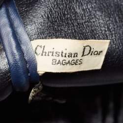 Christian Dior Blue Oblique Canvas Vintage Boston Bag