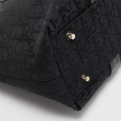 Pre Owned Dior Black Oblique Canvas Trotter Tote Bag