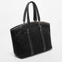 Pre Owned Dior Black Oblique Canvas Trotter Tote Bag