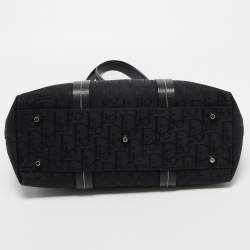 Pre Owned Dior Black Oblique Canvas Trotter Tote Bag