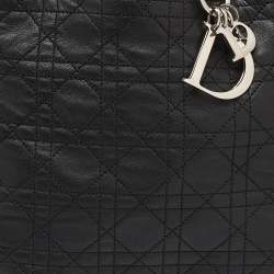 Dior Black Cannage Leather Lady Dior Soft Tote