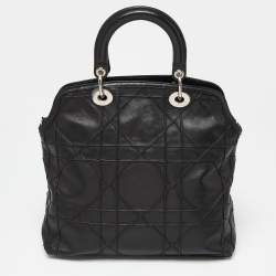 Pre Owned Dior Black Cannage Leather Granville Tote 