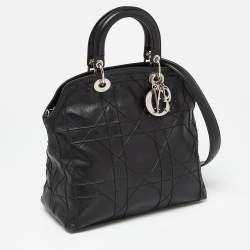 Pre Owned Dior Black Cannage Leather Granville Tote 