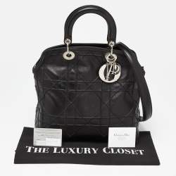 Pre Owned Dior Black Cannage Leather Granville Tote 