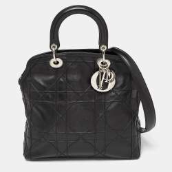 Pre Owned Dior Black Cannage Leather Granville Tote 