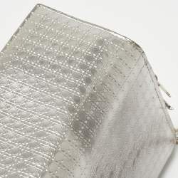 Pre Owned Dior Silver Microcannage Patent Leather Croisiere Wallet on Chain
