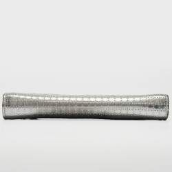 Pre Owned Dior Silver Microcannage Patent Leather Croisiere Wallet on Chain