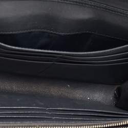 Pre Owned Dior Silver Microcannage Patent Leather Croisiere Wallet on Chain