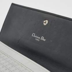 Pre Owned Dior Silver Microcannage Patent Leather Croisiere Wallet on Chain