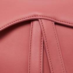 Pre Owned Dior Old Rose Mini Leather Saddle Bag