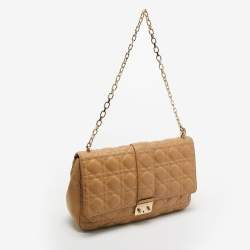 Pre Owned Dior Beige Cannage Leather Large Miss Dior Shoulder Bag