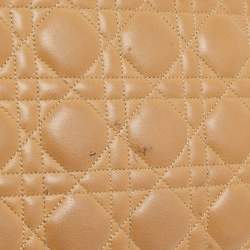 Pre Owned Dior Beige Cannage Leather Large Miss Dior Shoulder Bag