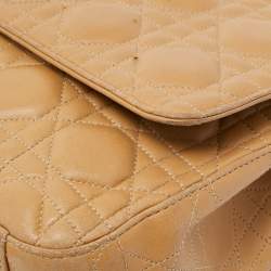 Pre Owned Dior Beige Cannage Leather Large Miss Dior Shoulder Bag
