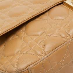 Pre Owned Dior Beige Cannage Leather Large Miss Dior Shoulder Bag