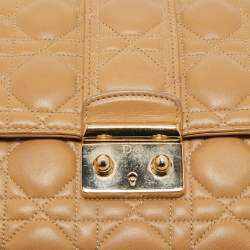Pre Owned Dior Beige Cannage Leather Large Miss Dior Shoulder Bag