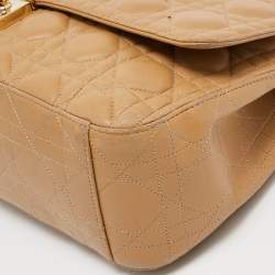 Pre Owned Dior Beige Cannage Leather Large Miss Dior Shoulder Bag