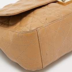 Pre Owned Dior Beige Cannage Leather Large Miss Dior Shoulder Bag