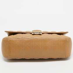 Pre Owned Dior Beige Cannage Leather Large Miss Dior Shoulder Bag