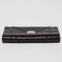 Pre Owned Dior Black Leather Diorama Wallet On Chain