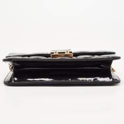 Pre Owned Dior Black Cannage Patent Leather Small Miss Dior Flap Bag