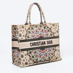Pre Owned Dior Multicolor Embroidered Canvas Large Book Tote