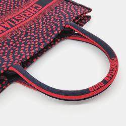 Christian Dior Red Canvas Book Tote Bag